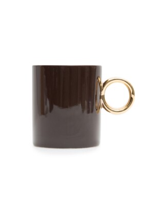 brown gold mug