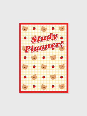 Dot strawberry check-ivory(study planner)
