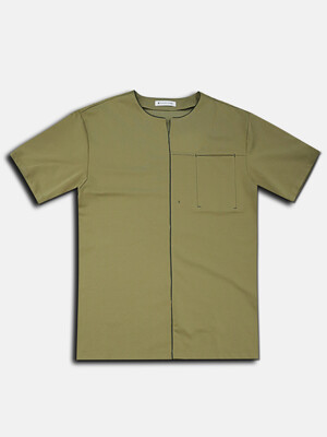Contrast Tape Semi Over T-Shirt OLIVE