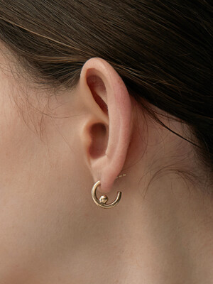 Hoop ball earring 2 (gold)