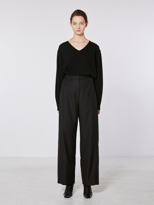 TOF WIDE-LEG SIDE PANNEL TROUSER BLACK