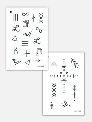 Hieroglyph&Arrow 타투 스티커 세트
