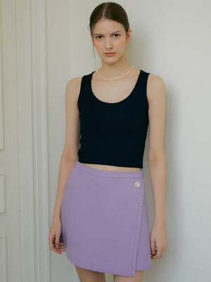 23SS CROP SLEEVELESS RIB KNIT (DARK NAVY)