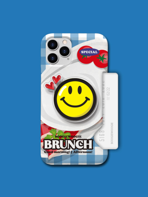슬림카드 케이스 클리어톡 세트 - 스마일 브런치 블루(Smile Brunch blue)