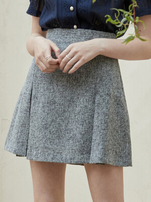 j776 tweed slit mini skirt (black)