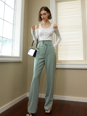YY_high-waist wide leg pants