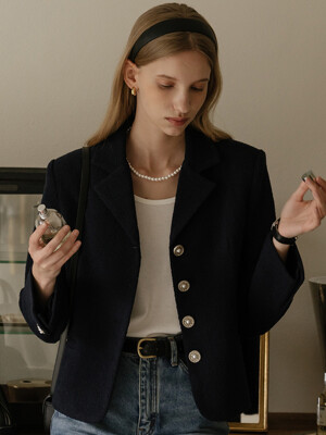 Grace tweed jacket_Navy