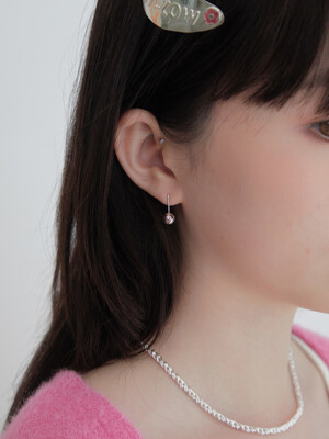 puffy heart sparkle earring