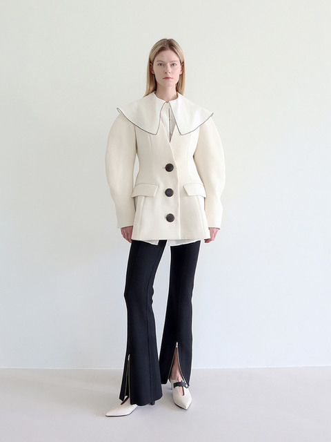 팬츠 - 가연리 (GAYEON LEE) - MOLLY Wool Trousers-Jet Black