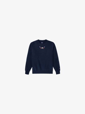 NOAH 노아 EMBROIDERED CREW NECK 네이비