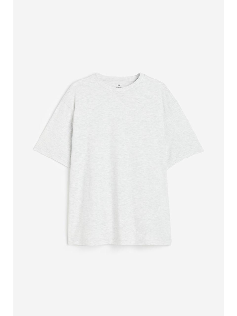 티셔츠 - 에이치엔엠 (H&M) - 릴랙스핏 티셔츠 라이트 그레이 멜란지 1003662026