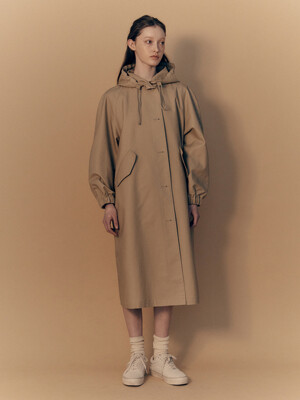 Cotton rain coat (Beige)