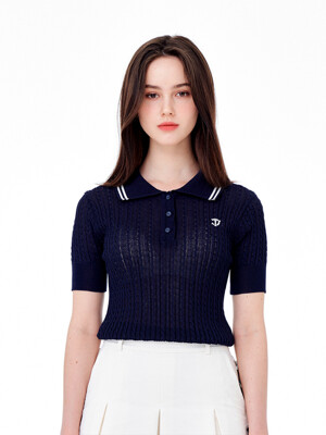PLAIN CABLE HALF KNIT-NV