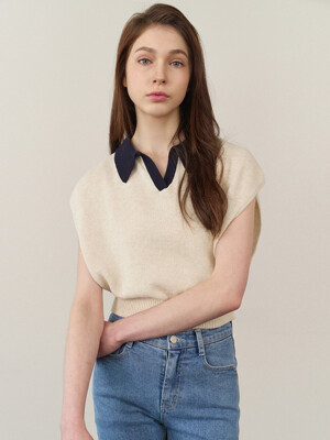 Ellie collar knit - navy