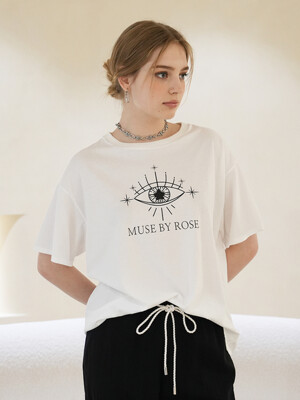 MUSE BY ROSE eye logo T-shirt(WHITE)