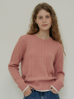 W Silhouette Fine Wool Knit_Love Pink
