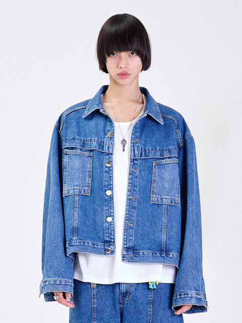 아우터 - 라멀마메종 (LA MER MA MAISON) - COVER P DENIM JACKET BLUE