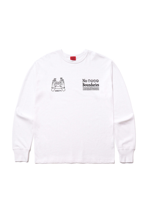 티셔츠,티셔츠 - 커넥트엑스 (CONECT®X) - No Boundaries White Double Logo Long Sleeve T-shirt