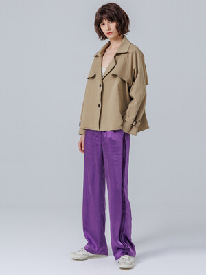 PAGE_SATIN BANDING PANTS_PURPLE