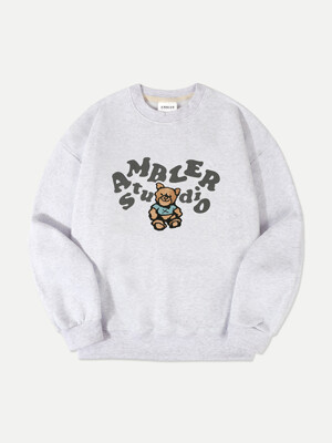 Original Teddy Bear Over fit Sweatshirt AMM1115 (White-Melange)