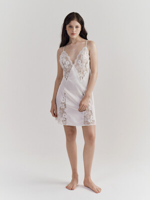 Leaf Cut Slip Dress_Pale Ivory