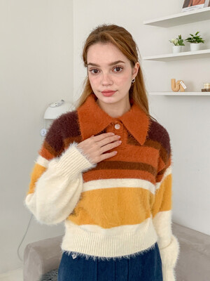 Mix Color Collar Knitwear