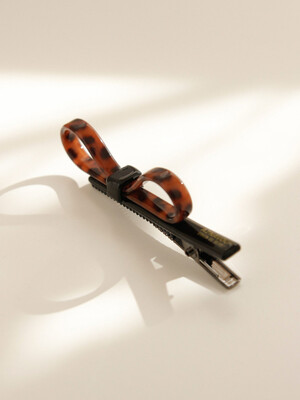 Leopard Ribbon Point Side Hair Pin H01125