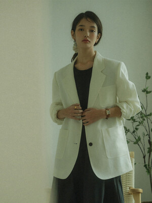 LINEN JACQUARD JACKET