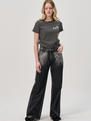 Foi Printl Denim Pants_Charcoal