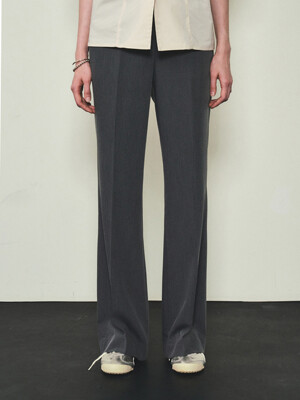 Slim Boot-cut Pants_CTB521(Charcoal)