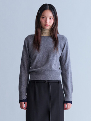 Signature Color Point Wool Knit Pullover  Grey (KE4951M013)