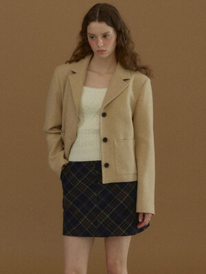 PREMIUM WOOL JACKET [BUTTER BEIGE]