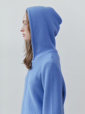 Ambre Hoodie Zip-up Knit (Blue)