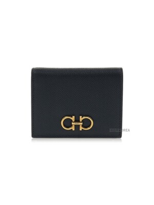[페라가모] FW24 여성 간치니 반지갑 22 D780 NERO 0726512