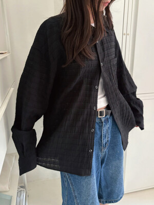 VINTAGE SEERSUCKER CHECK SHIRT BK