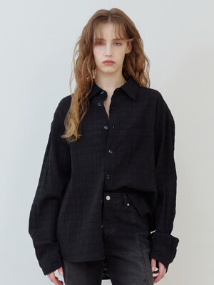VINTAGE SEERSUCKER CHECK SHIRT BK