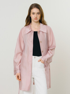D Elodie Sheer Half Coat_Rozy