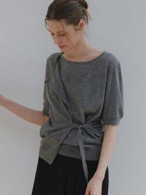 comos 1368 drape overlap knit (melange gray)
