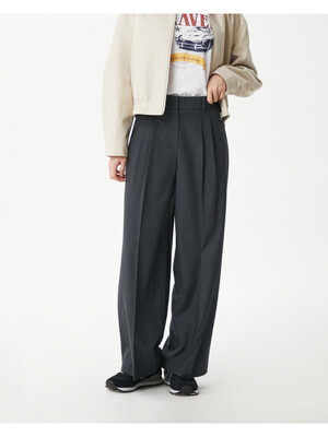[BEIGE]투턱 와이드 팬츠 PR7WP361