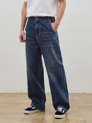 DENIM WIDE SELVEDGE ROLL UP PANTS D BLUE C5