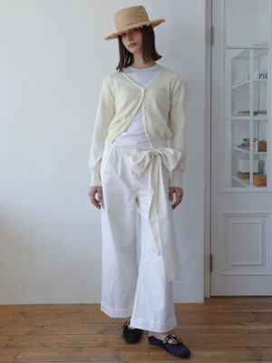Relaxed Fit White Cotton Pants