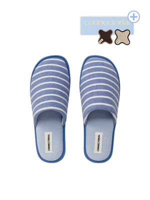 Terry Row Home Shoes -Blue Stripe(S/L)