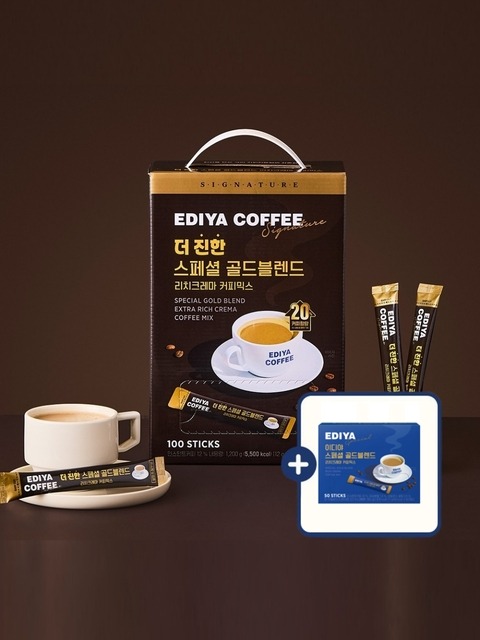 이디야커피 [이디야] 더 진한 스페셜 골드블렌드 커피믹스 100T + 골드 커피믹스 50T 증정