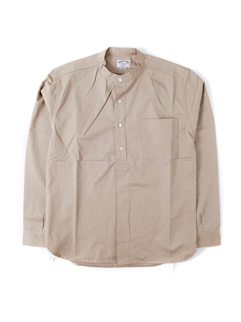 BAND COLLAR PULL OVER SHIRTS[BEIGE]