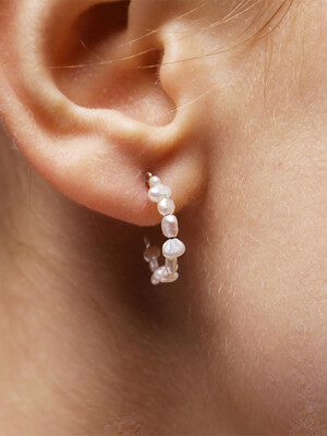 Basic pearl round earrings
