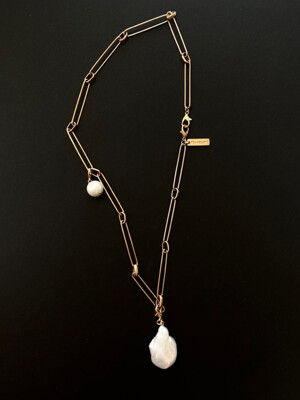 long ring chain necklace  *2way - 마스크목걸이[gold]