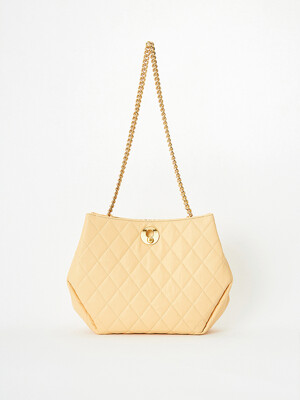 QUILTED CHAIN BAG / YELLOW