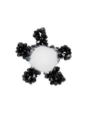 PomPom Daisy Beads Ring (Black)