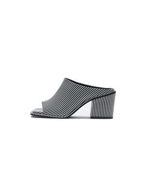 UNKY Chunky Heeled Sandals - Black/White Stripe