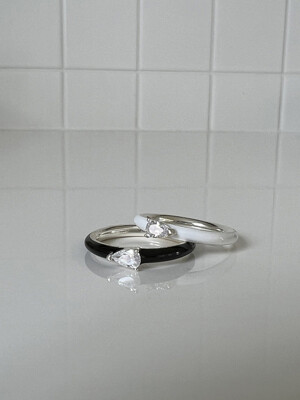 [925silver] Epoxy crown ring(2color)